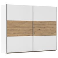 Omara Z Drsnimi Vrati Foster, Bela, Hrast, 261 Cm - bela/barve aluminija, Konvencionalno, kovina/leseni material (261/210/59cm)