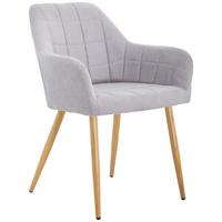 KRZESŁO Z PODŁOKIETNIKAMI DROPS - kolor dębowy/szary, Modern, metal/tkanina (57/82/60cm) - MID.YOU