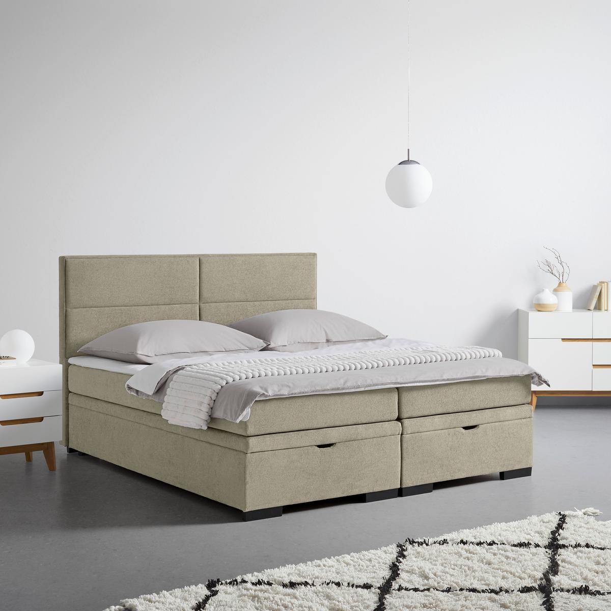 Boxspring Krevet Ethan - cappuccino/crna, Moderno, tekstil/plastika (160/200cm) - Premium Living