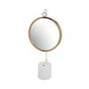 Tischspiegel Eleganca ca. 30x65x13 cm Weiß/Gold - Goldfarben/Weiß, LIFESTYLE, Glas/Metall (30/65/13cm) - Kayoom