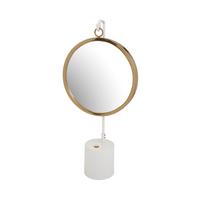 Tischspiegel Eleganca ca. 30x65x13 cm Weiß/Gold - Goldfarben/Weiß, LIFESTYLE, Glas/Metall (30/65/13cm) - Kayoom