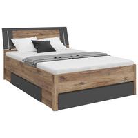 Krevet S Prost. Za Odlaganje Saturn - hrast tamni/bijela, Konvencionalno, drvni materijal (140/200cm) - Based