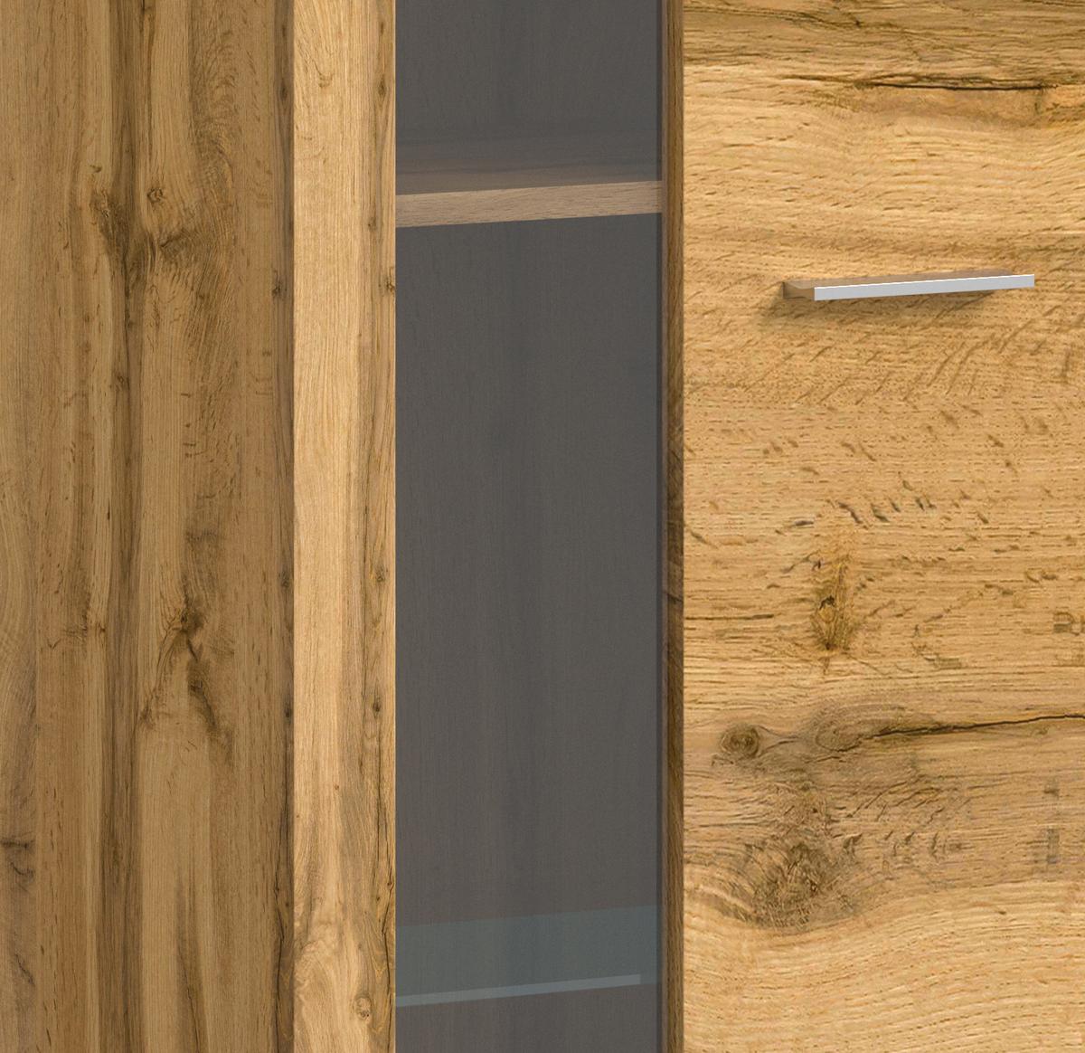 ANSAMBLU MOBILIER CAMERA DE Z JAM - stejar Wotan, Design, sticlă/material pe bază de lemn (330/159/35cm) - Modern Living