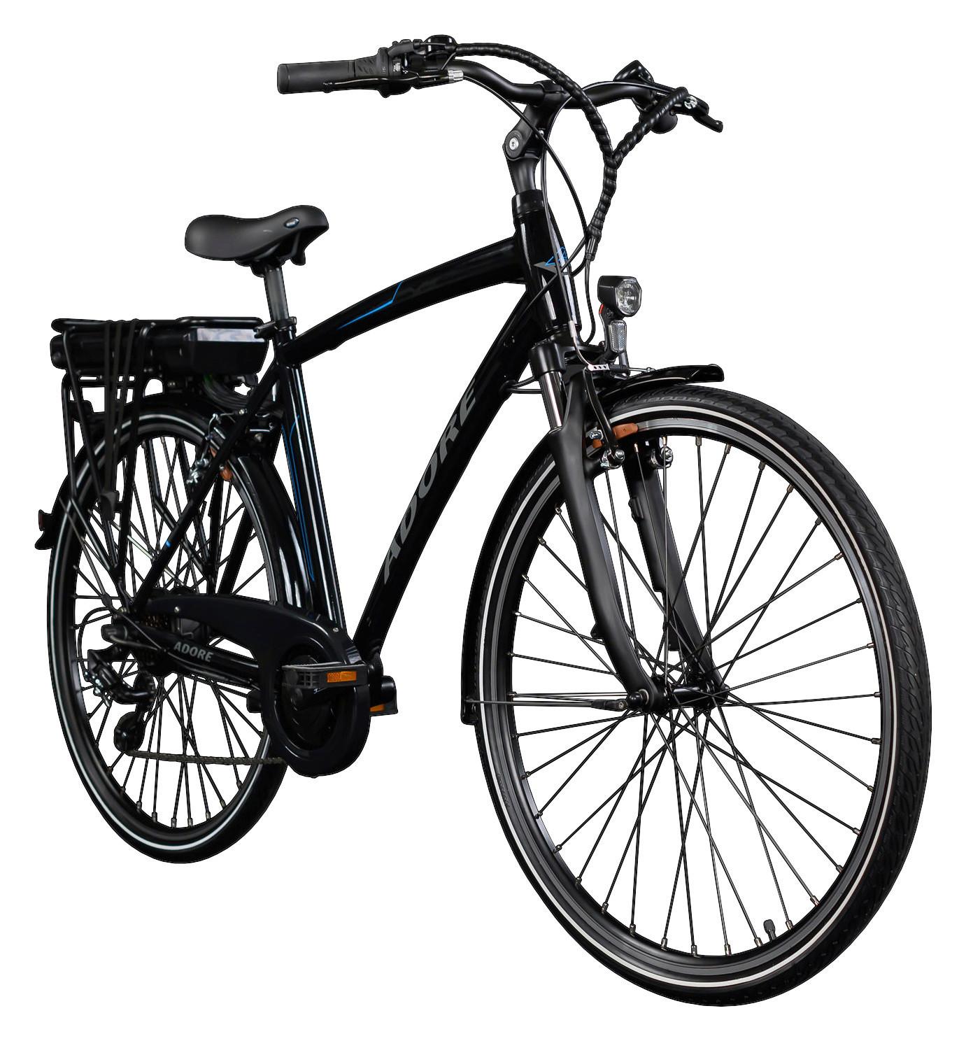 ELEKTROFAHRRAD Alu-city Herren Adore 28" 113e - Schwarz, MODERN, Metall