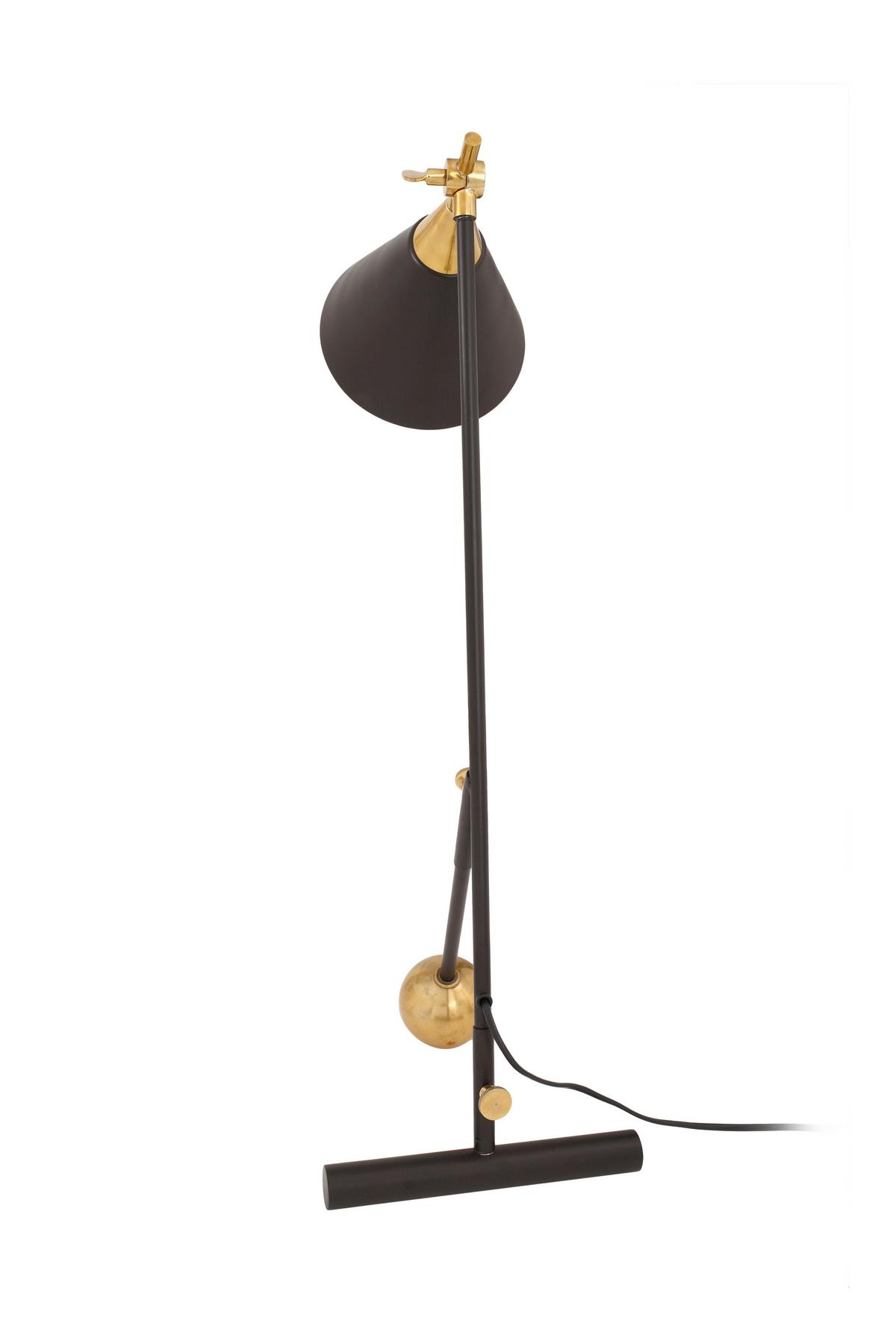 Stehleuchte Nt27h-Gld - Goldfarben/Schwarz, Design, Kunststoff/Stein (23/76/32cm) - Kayoom