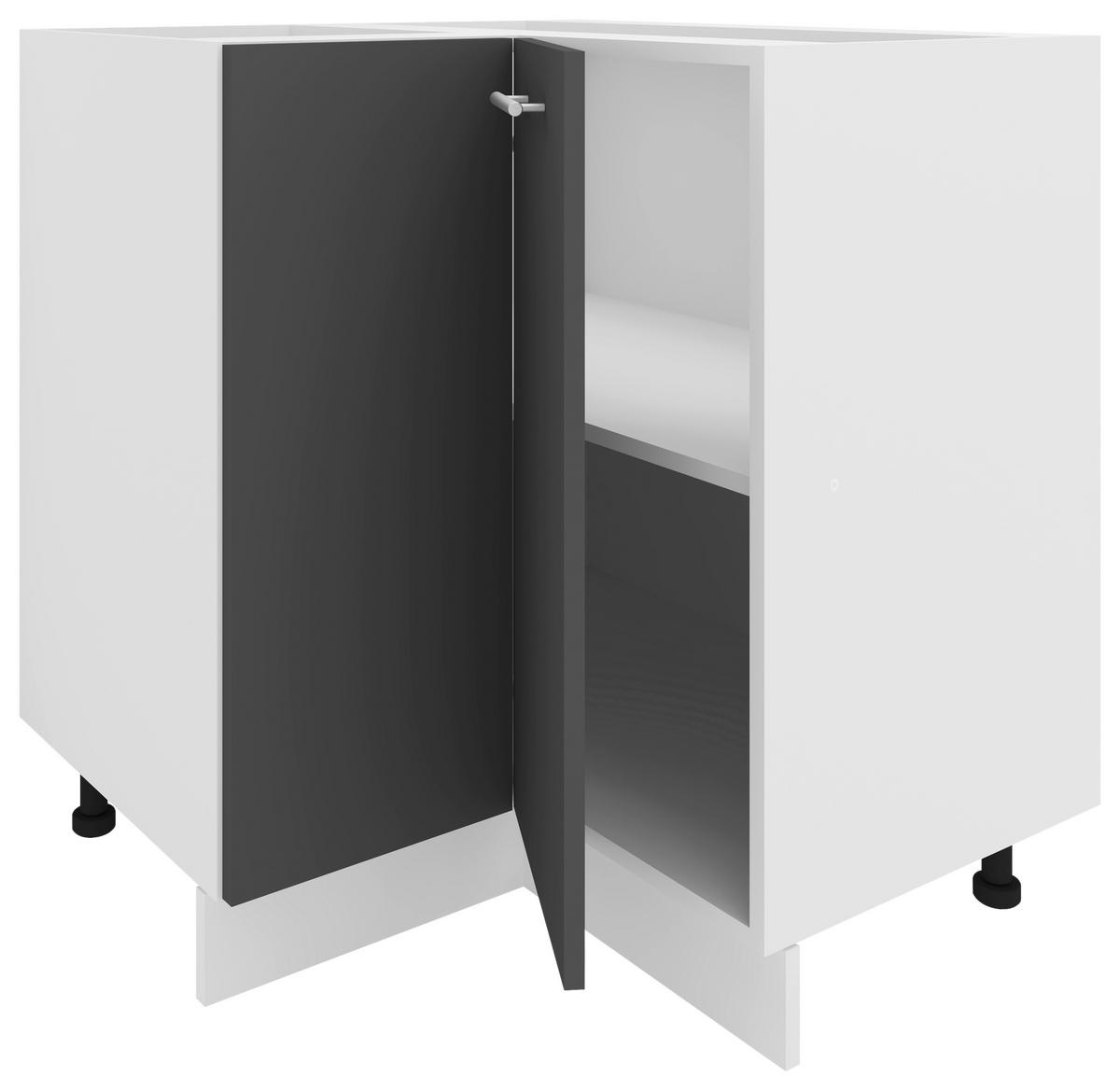 Kotna Spodnja Omarica Esilo, Siva, Bela - bela/barve aluminija, Konvencionalno, kovina/leseni material (76/82/76cm) - MID.YOU