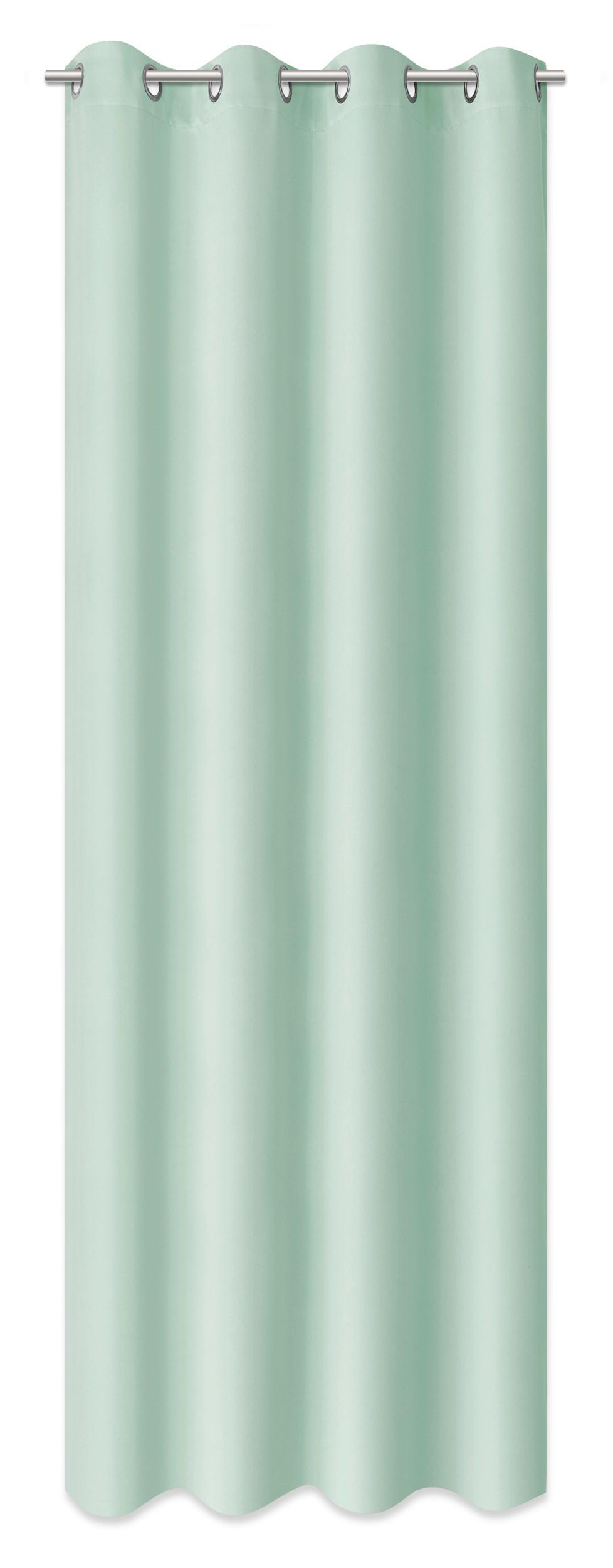 Ösenvorhang Abby Salbeigrün ca. 140x235cm - Salbeigrün, KONVENTIONELL, Textil (140/235cm) - Modern Living