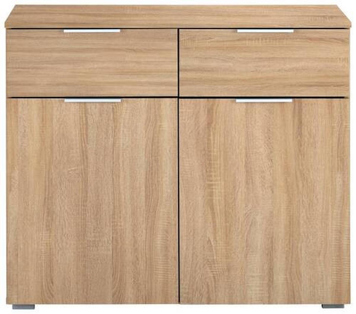 Komoda Alabama - hrast Sonoma/boje aluminija, Moderno, drvni materijal (93/81/42cm) - Modern Living
