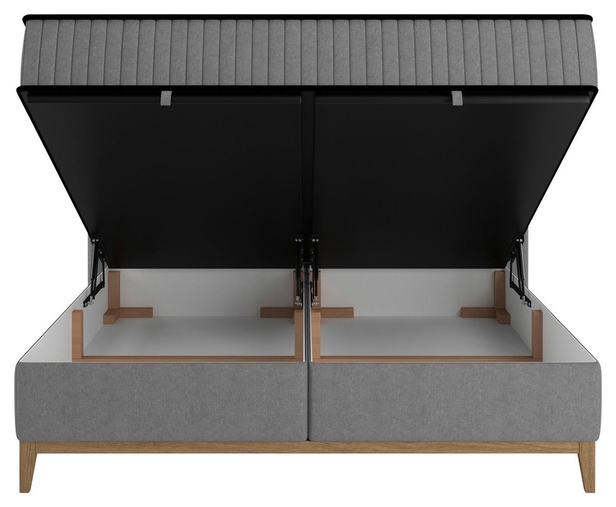 Bett Elena Graphitfarben ca. 200x200cm - Graphitfarben, KONVENTIONELL, Holz/Holzwerkstoff (200/200cm) - Sembella