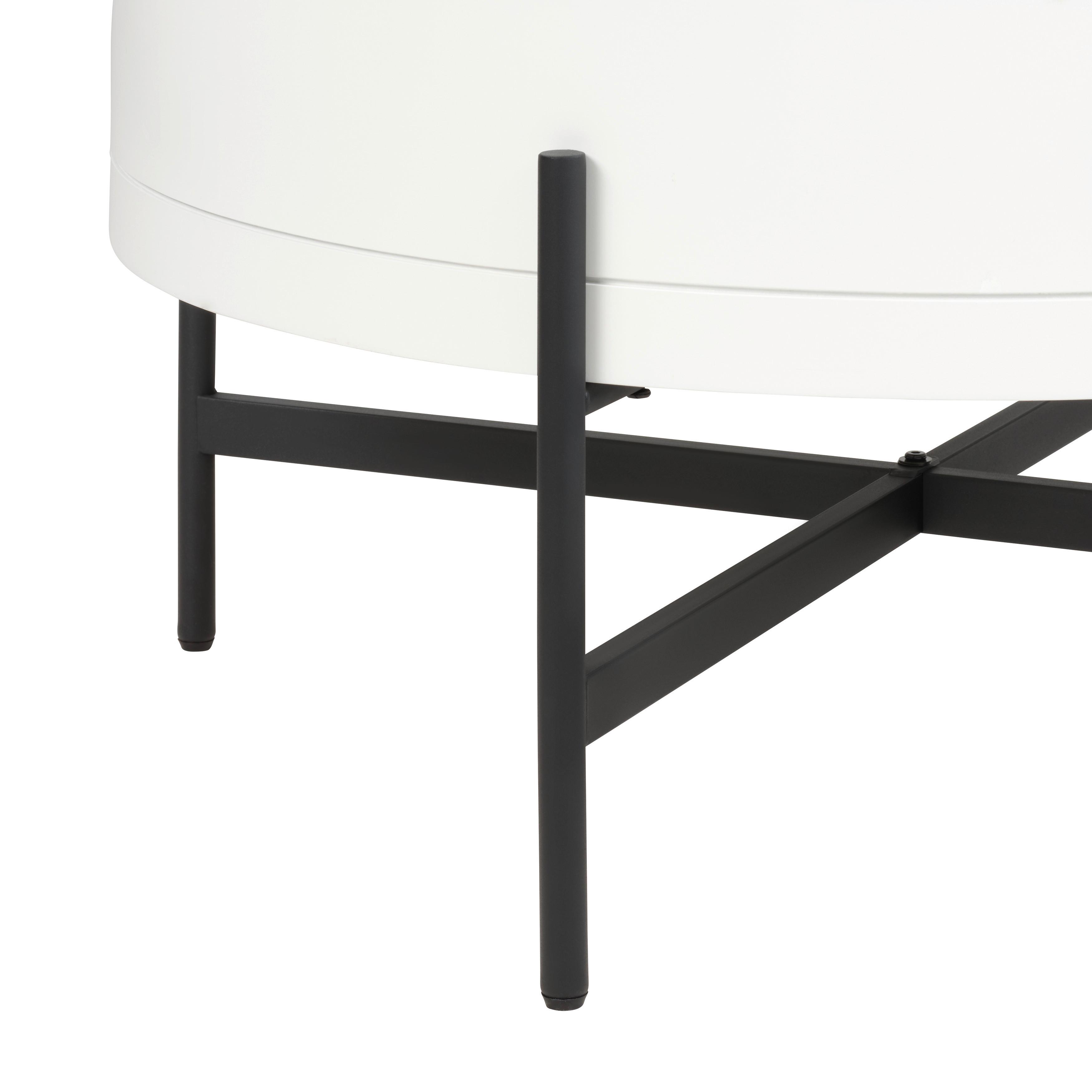 SOFFBORD MALABO - vit/svart, Modern, metall/trämaterial (80/45/80cm) - Premium Living