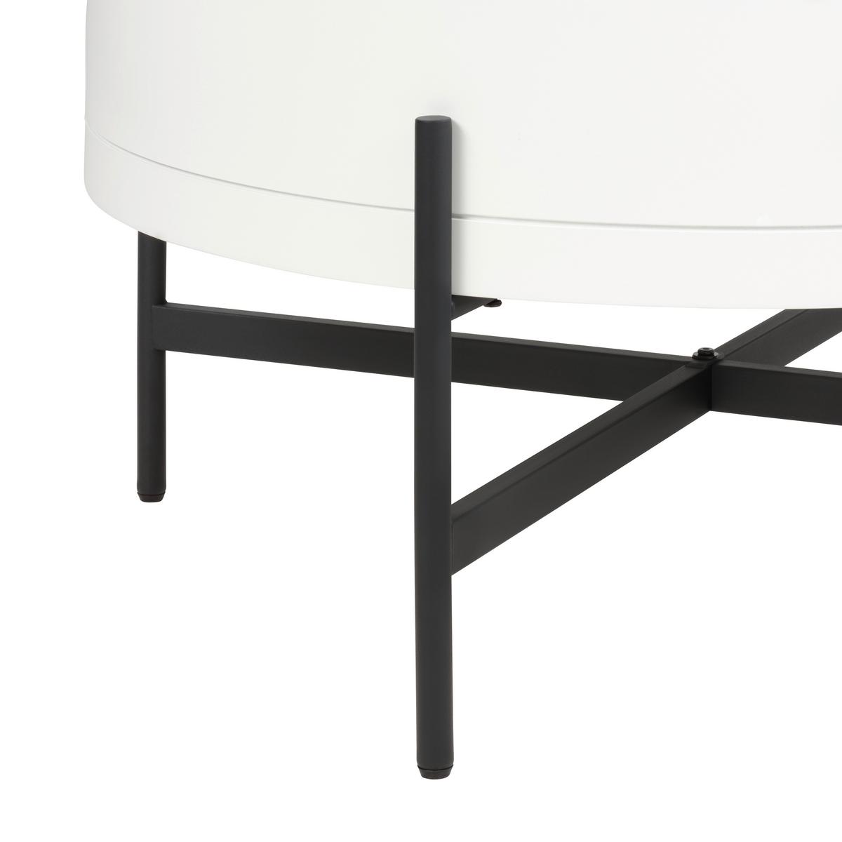 Couchtisch Malabo Weiß ca. 80x45x80cm - Schwarz/Weiß, MODERN, Holzwerkstoff/Metall (80/45/80cm) - Premium Living