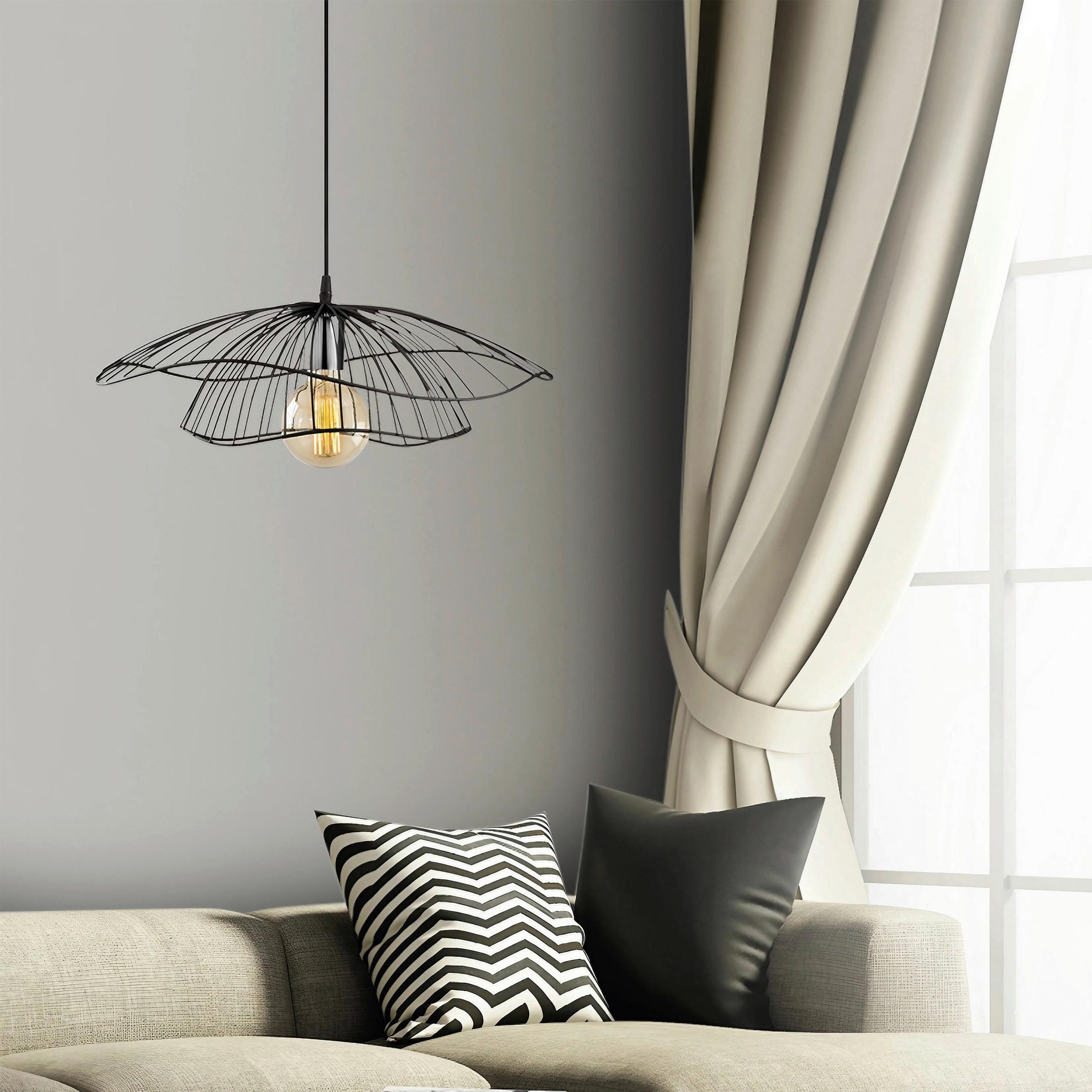 LAMPA WISZĄCA TEL-6500 - czarny, Design, metal (50/111cm) - P & B