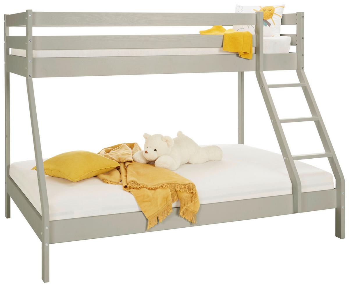 Etagenbett Denis Grau ca. 90x200 / 140x200cm - Grau, Modern, Holz (205/157/152cm) - Zandiara