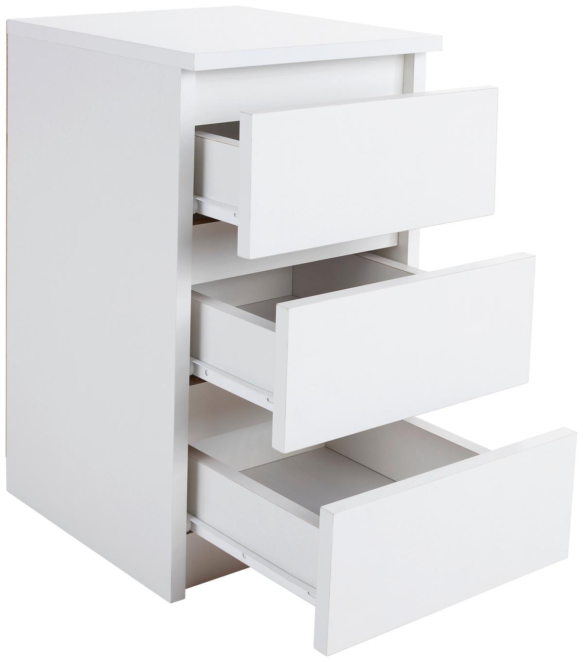 Nočna Omarica Ella, Bela - bela, Konvencionalno, leseni material (30/55/31cm)