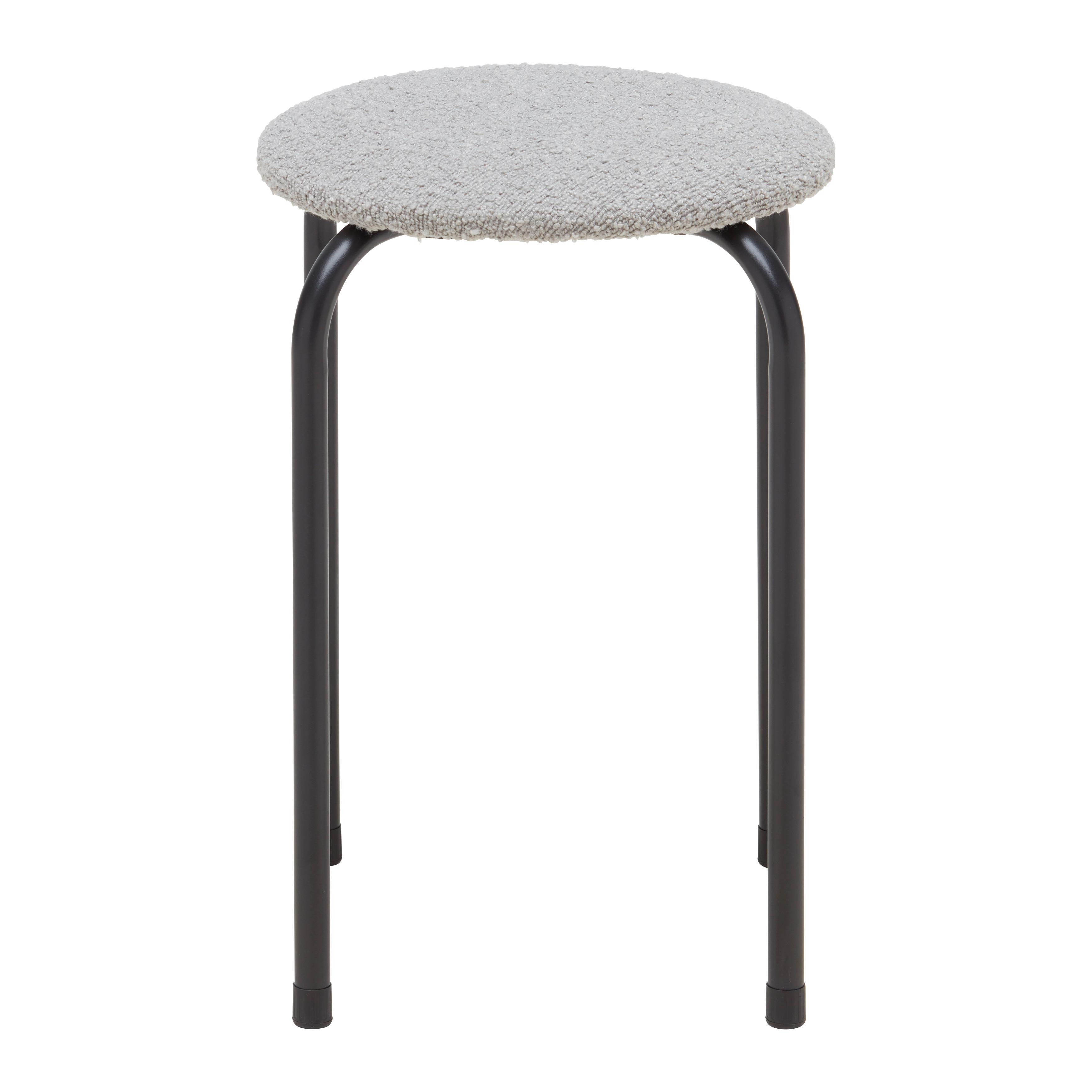 Nakladljiv Stolček Isabelle, Siva, Pliš - siva/črna, Trendi, kovina/tekstil (30/45/30cm) - Mömax