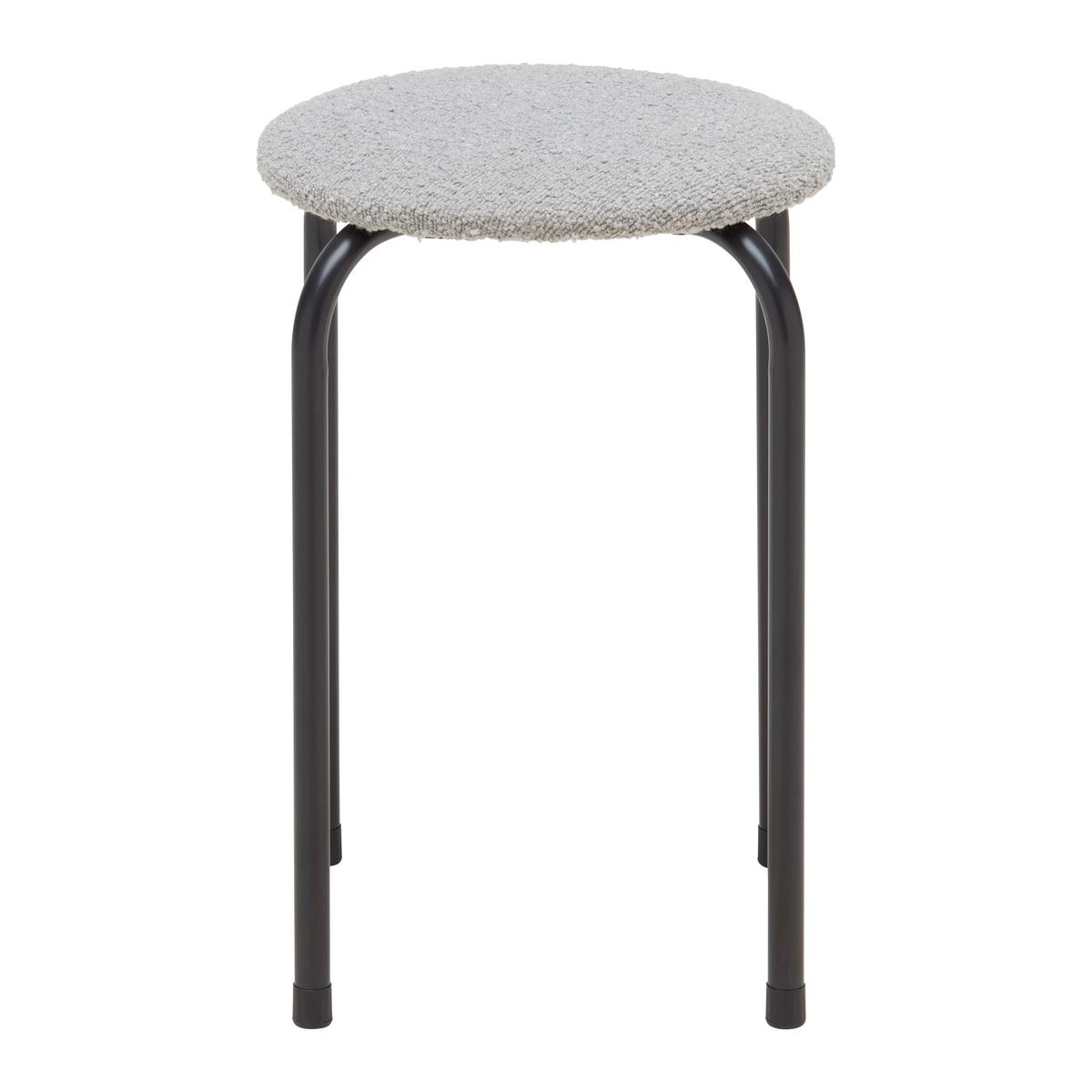 Stapelhocker Isabelle in Grau - Schwarz/Grau, LIFESTYLE, Textil/Metall (30/45/30cm) - Mömax