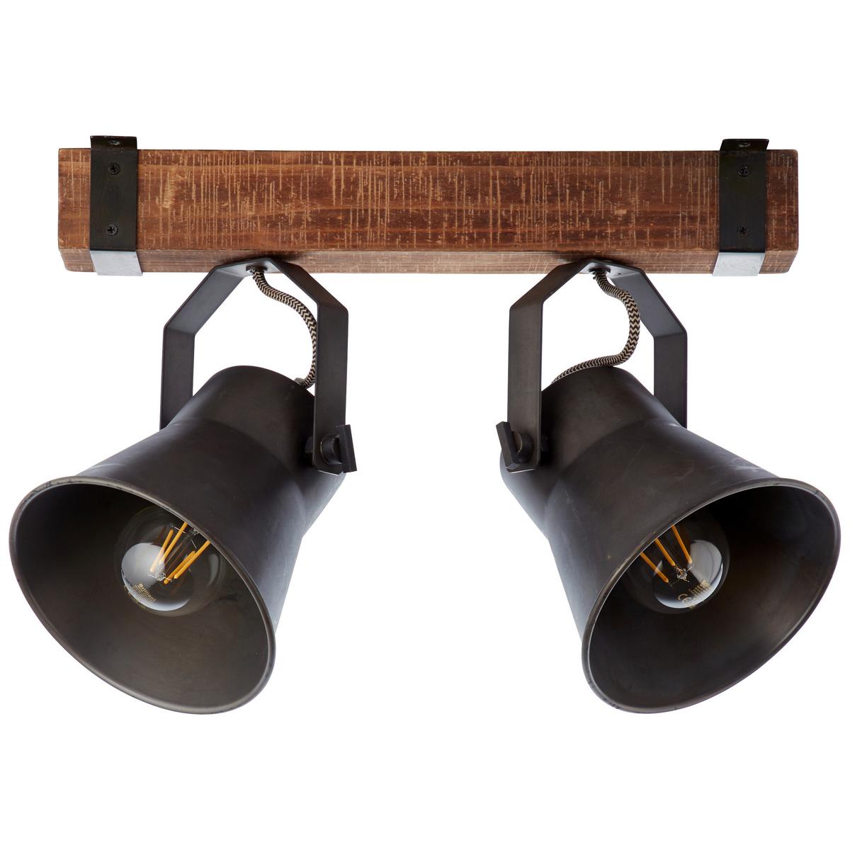 Deckenleuchte Plow in Schwarz max. 10 Watt - Schwarz, Design, Holz/Metall (40/24cm) - Brilliant
