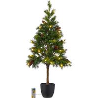 Kunstpflanze Tannenbäumchen Grün/Braun/Schwarz - Schwarz/Braun, Basics, Kunststoff (30/93cm)