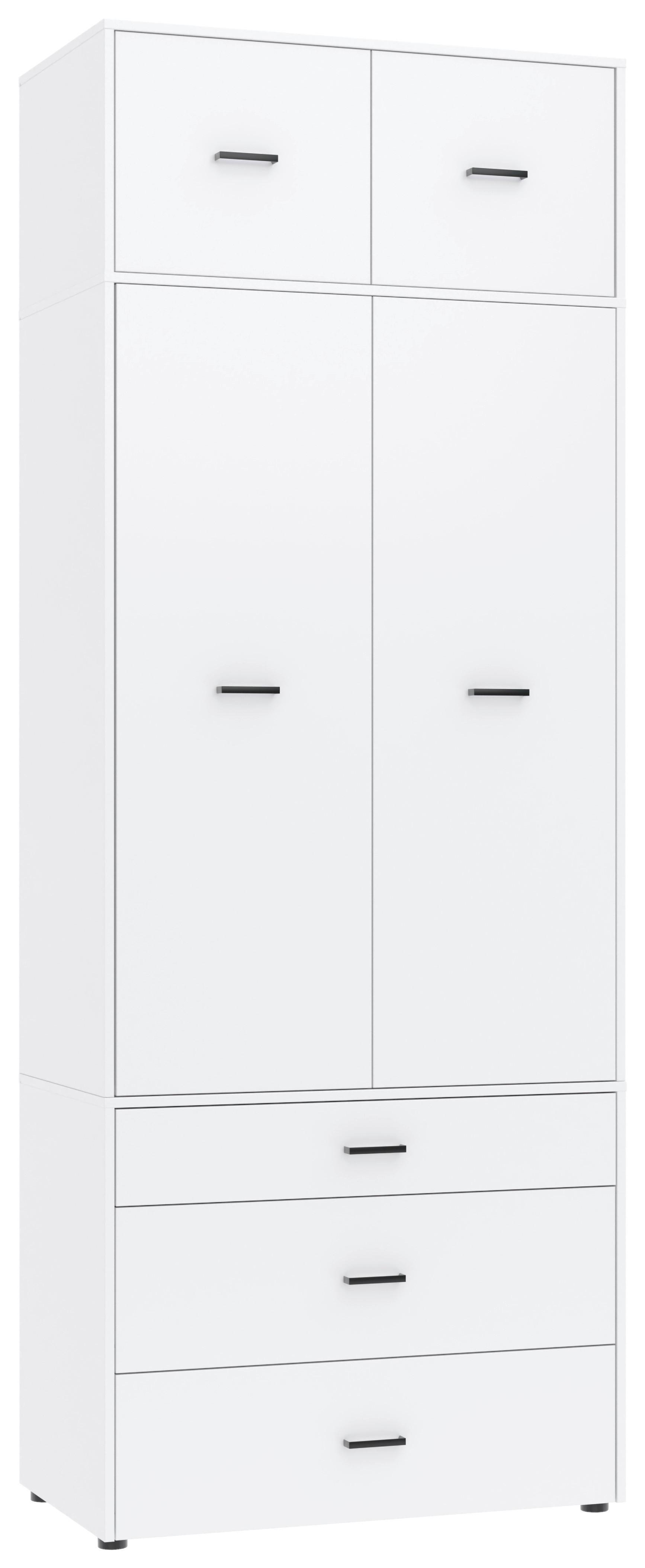 Kleiderschrank Kivo Weiß - Schwarz/Weiß, Basics, Holzwerkstoff/Kunststoff (90/239,40/52,1cm) - Based