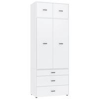 Kleiderschrank Kivo Weiß - Schwarz/Weiß, Basics, Holzwerkstoff/Kunststoff (90/239,40/52,1cm) - Based