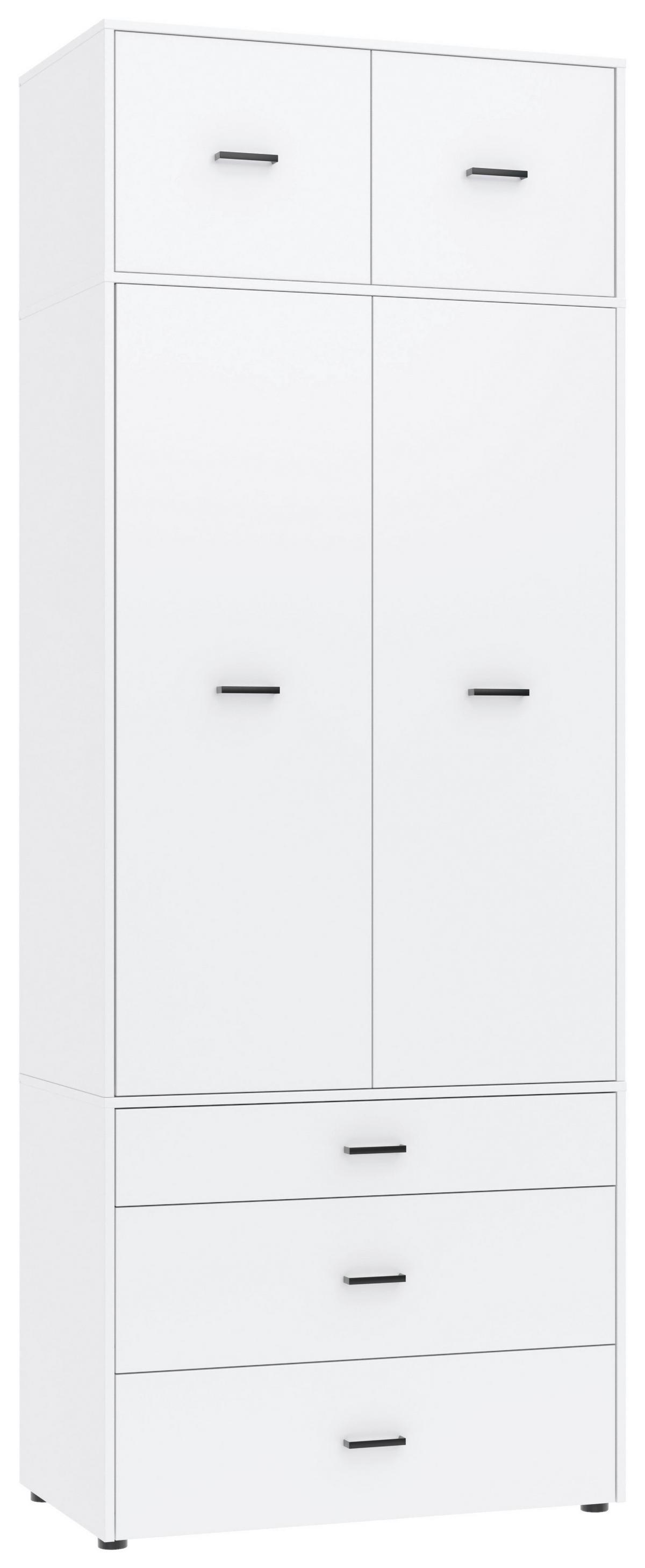 Kleiderschrank Kivo Weiß - Schwarz/Weiß, Basics, Holzwerkstoff/Kunststoff (90/239,40/52,1cm) - Based