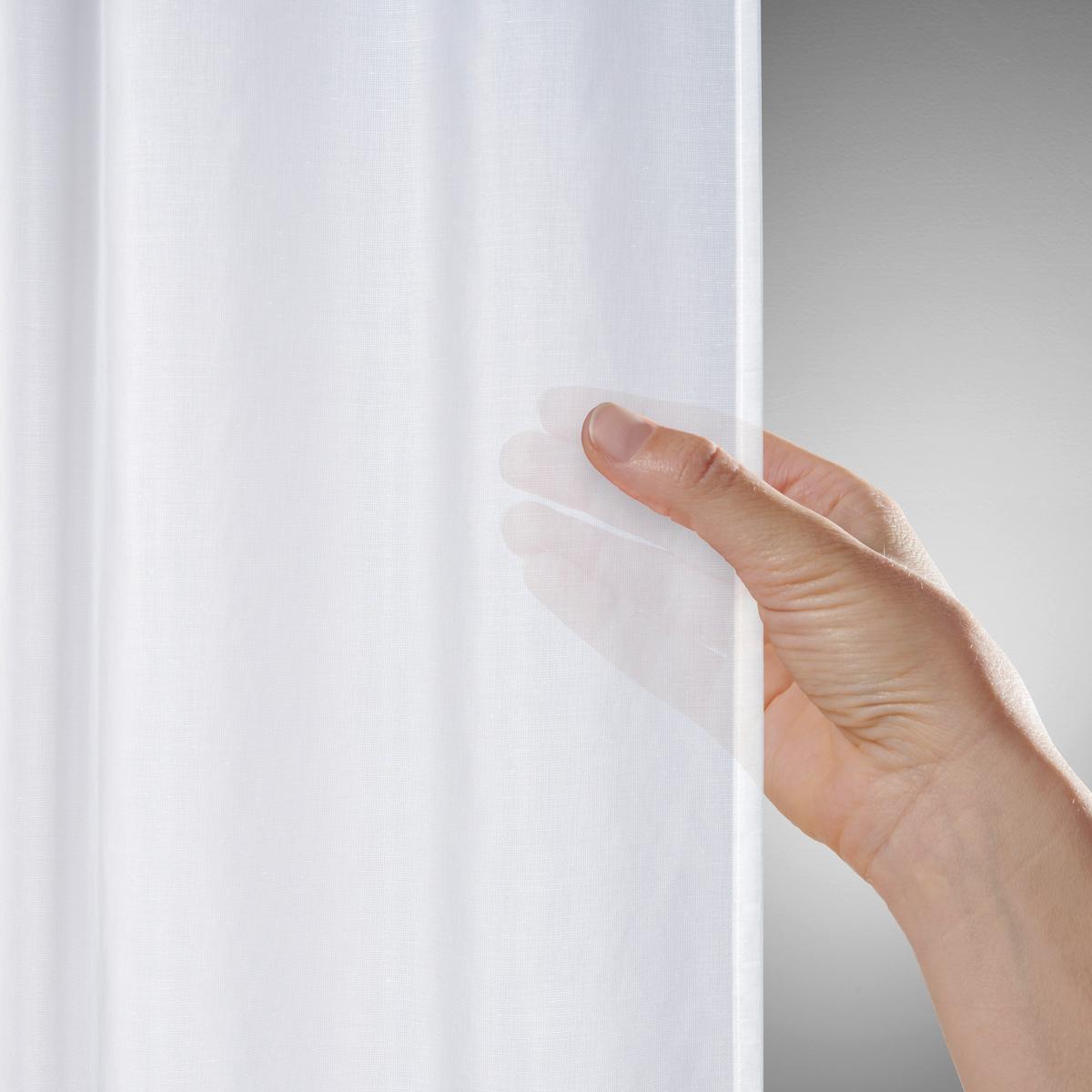 Kombivorhang Leo in Transparent, 2 Stk. - Weiss, Konventionell, Textil (140/255cm) - Premium Living