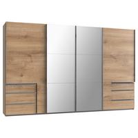 Ormar S Kliznim Vratima Level 36a - boje hrasta/boje kroma, Basics, drvni materijal/metal (350/216/65cm) - Modern Living