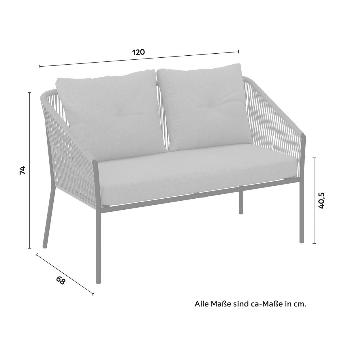 Set grădină Reini - gri deschis/bej, Modern, metal/textil (120/74/68cm) - Mömax
