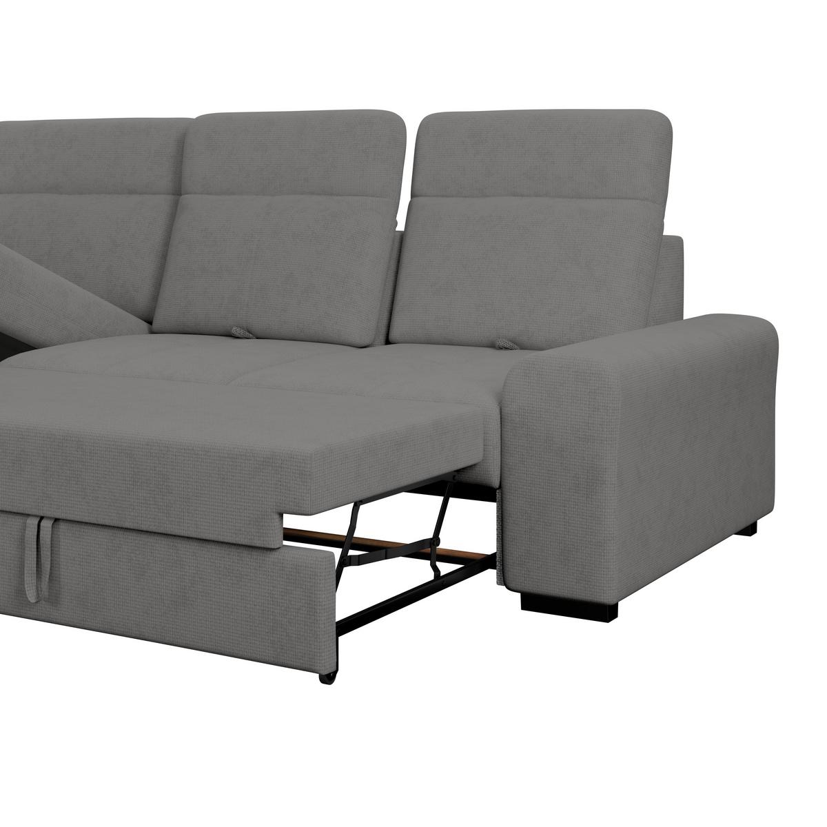 Kutna Garnitura Malaga - crna/antracit, Konvencionalno, tekstil/drvo (203/286cm) - Ondega