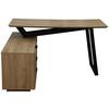 SKRIVBORD LIAM - svart/ek Artisan, Modern, metall/trämaterial (140/120/76cm) - Bessagi Home