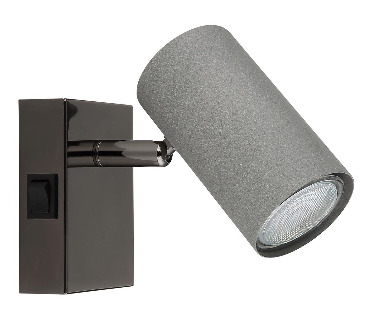 Strahler Robby Grau/Schwarzchrom max. 25 W - Schwarzchrom/Grau, Design, Metall (7/12/10cm) - Globo