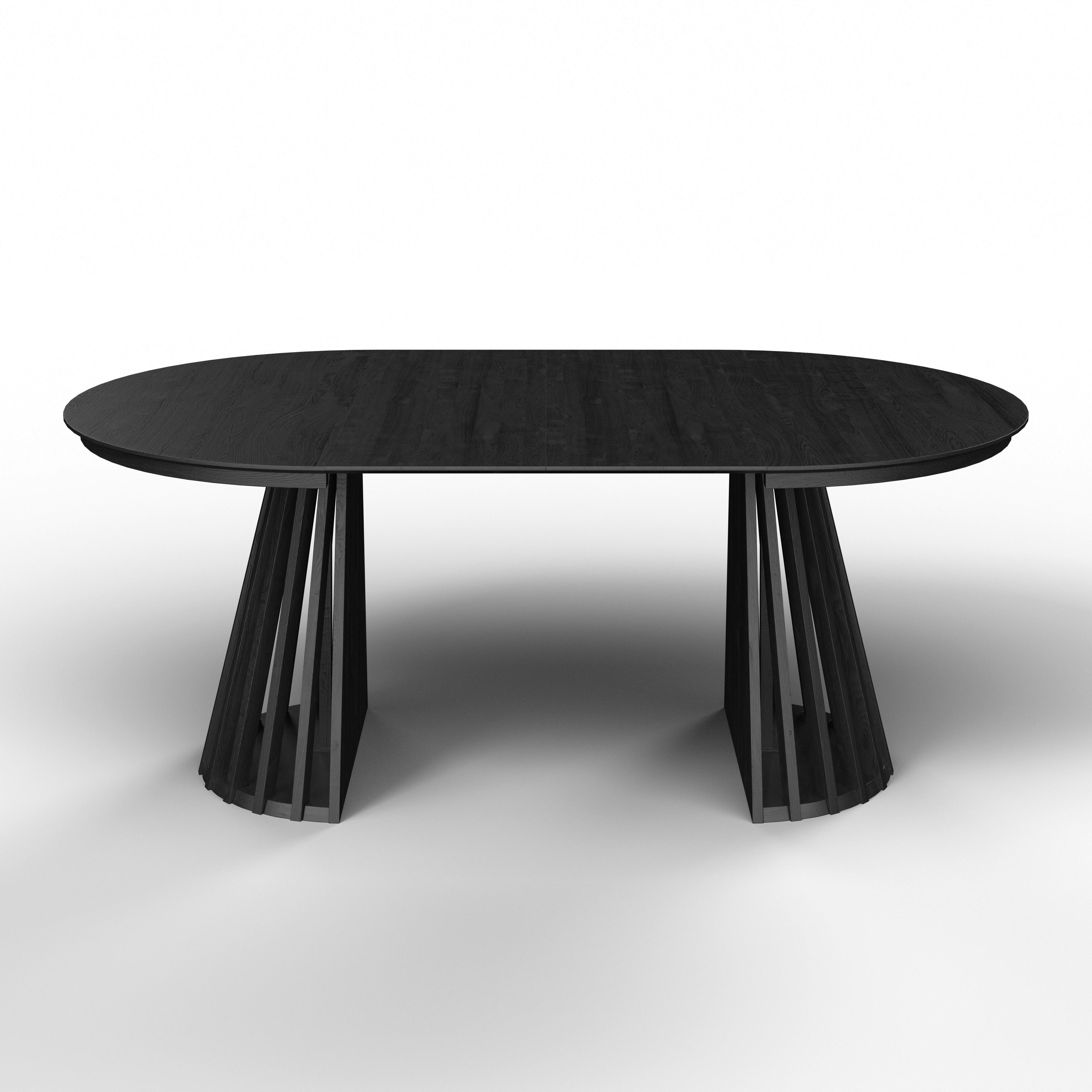 Esstisch ausziehbar Ennio Schwarz MDF ca.120-160x120 cm - Schwarz, MODERN, Holz/Holzwerkstoff (120-160/76/120cm) - Bessagi Home