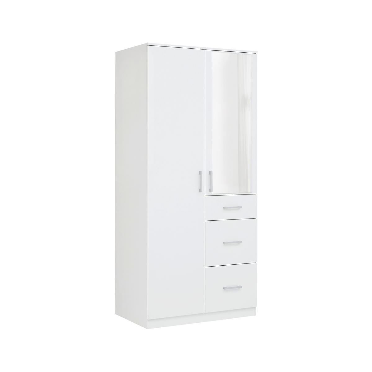 Drehtürenschrank Lasse Weiß - Weiß, KONVENTIONELL, Holz (90/196/55cm) - Mömax