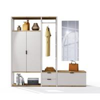 Ansamblu de hol PLUTEO/G-SET 3 - stejar Artisan/gri, Modern, material pe bază de lemn (209/195/34cm) - Premium Living