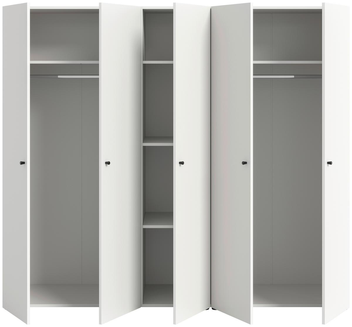 Drehtürenschrank DARWIN ca.200x176x51cm Weiß - Schwarz/Weiß, MODERN, Holzwerkstoff/Kunststoff (200/176/51cm) - MID.YOU