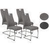 Schwingstuhl Alina 4er-Set Grau Webstoff - Chromfarben/Grau, MODERN, Textil/Metall (43/98/59cm) - MID.YOU