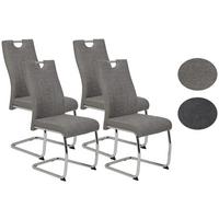 Schwingstuhl Alina 4er-Set Grau Webstoff - Chromfarben/Grau, MODERN, Textil/Metall (43/98/59cm) - MID.YOU