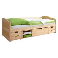 Stauraumbett "Marlies", aus Kiefer, kieferfarbe - Kieferfarben, MODERN, Holz (90/200cm) - MID.YOU