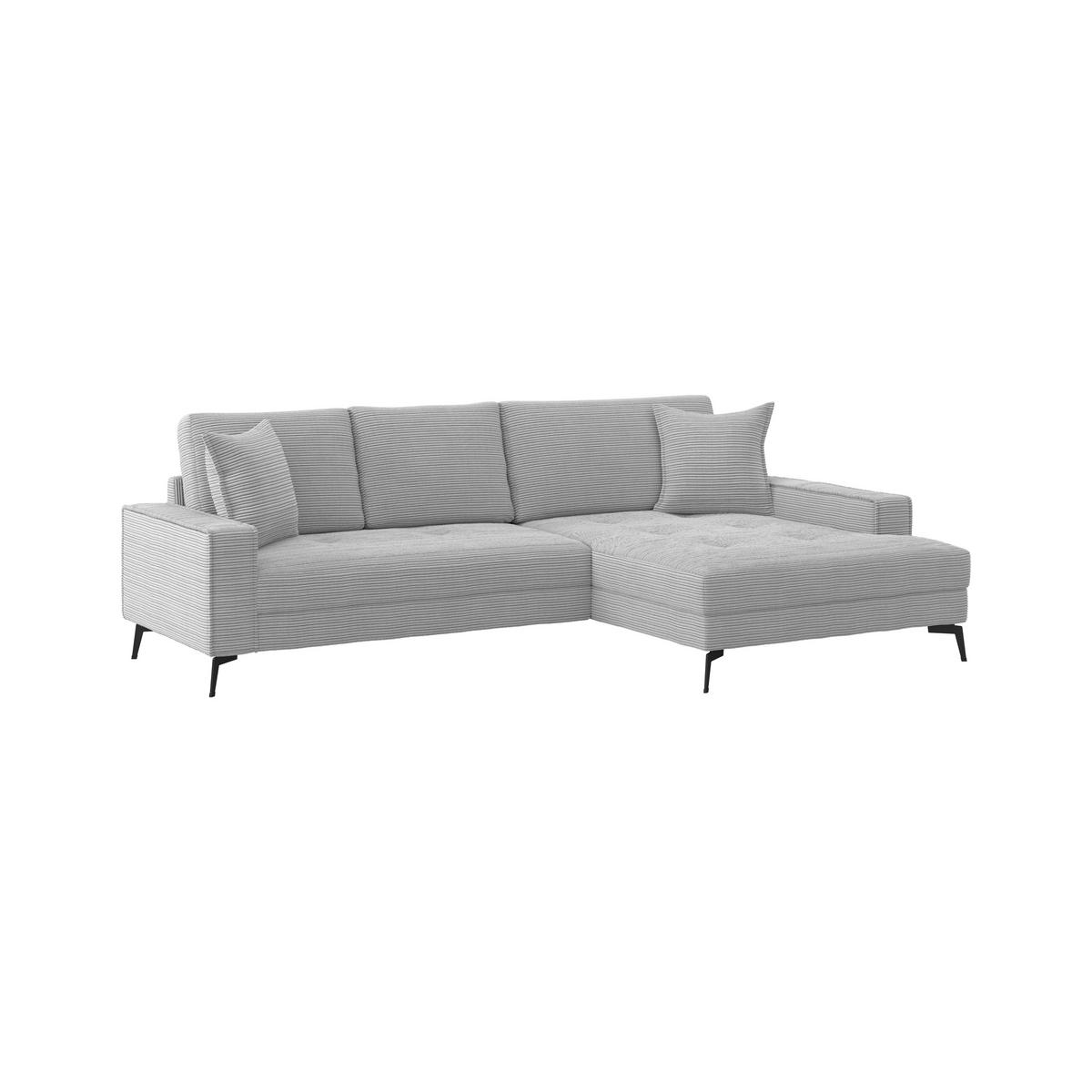 Kutna Garnitura Zero - svijetlo siva/crna, Trend, tekstil (286/173cm)