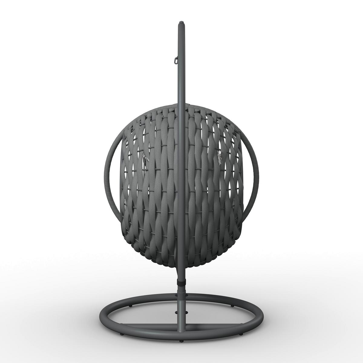 Hängesessel Mira Hellgrau Outdoorstoff/Metall/Kunststoff - Hellgrau, MODERN, Kunststoff/Textil (107/196/120cm) - Bessagi Garden