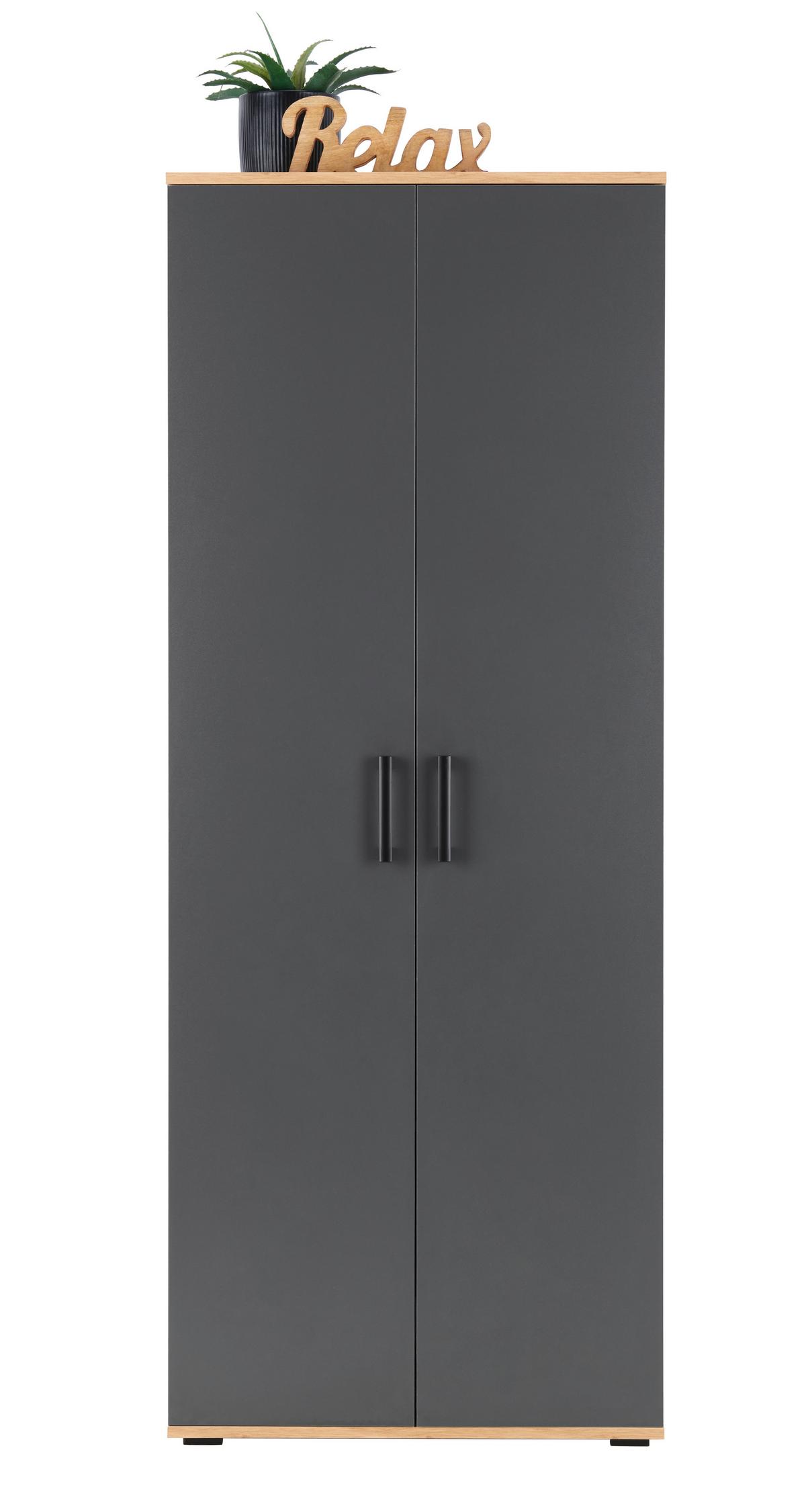 SZAFKA UNIWERSALNA ALEX - antracytowy/czarny, Konventionell, materiał drewnopochodny/tworzywo sztuczne (70/178,9/33,5cm) - Xora