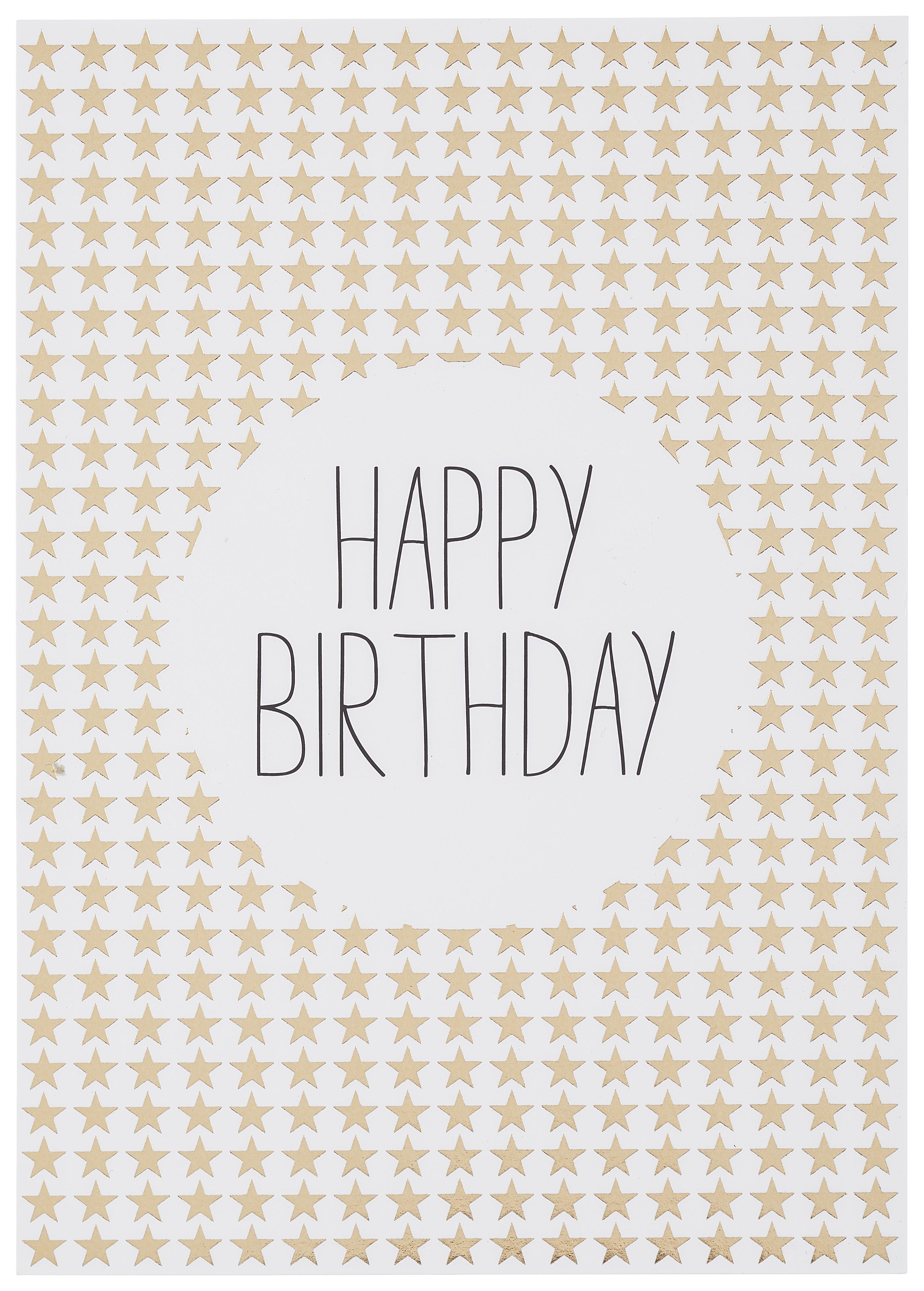 POSTKARTE GOLD - Goldfarben/Schwarz, MODERN, Papier (10,5/14,8cm)