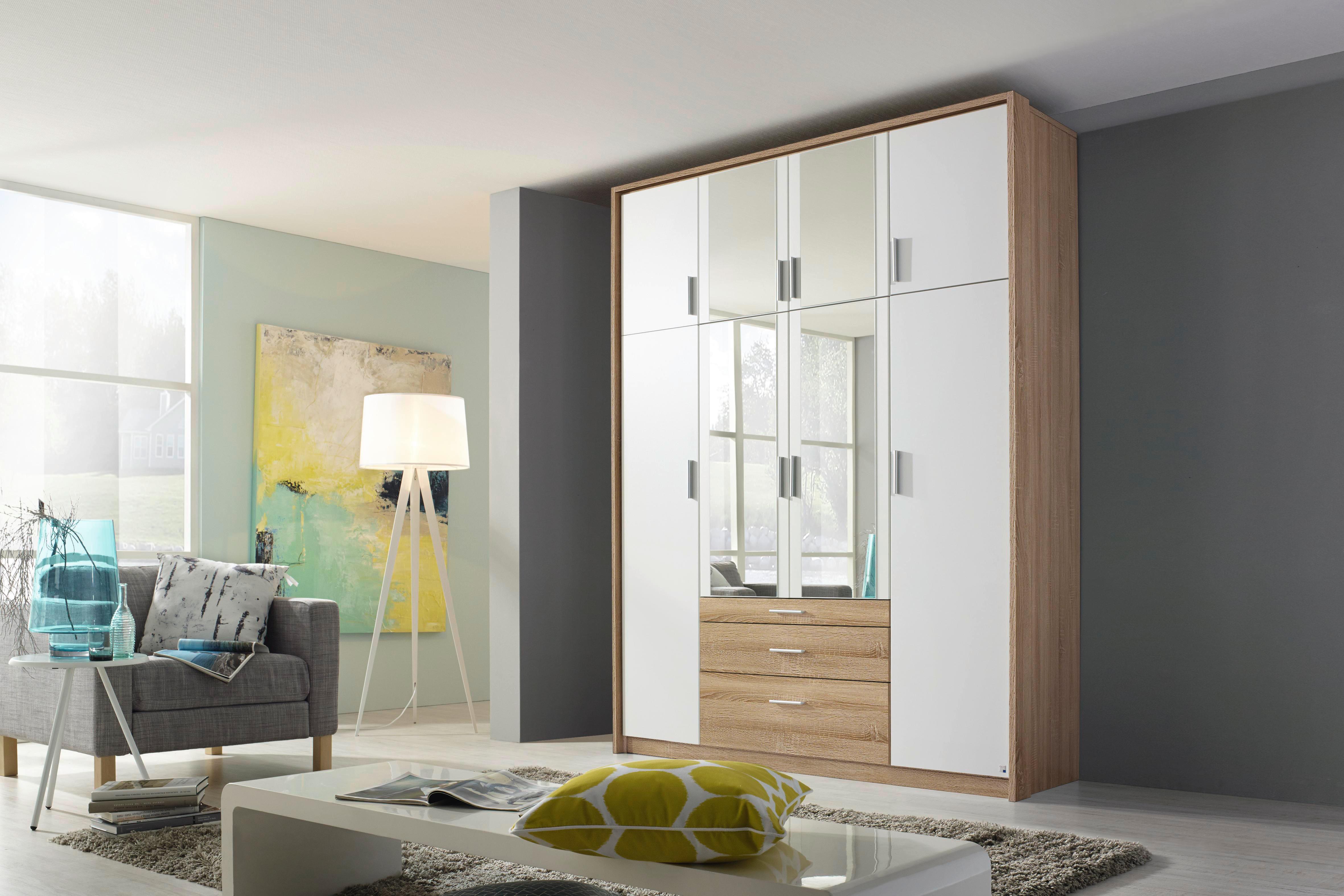 Ormar S Klasičnim Vratima Hildesheim - bijela/prozirno, Design, staklo/drvni materijal (185/231/56cm) - Modern Living
