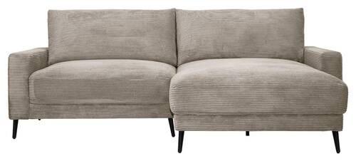 Wohnlandschaft Cora Graubraun - Graubraun/Schwarz, MODERN, Holz/Textil (223/86/161cm) - Mömax