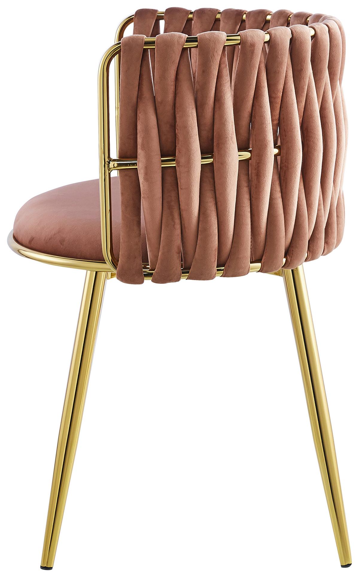 ARMLEHNSTUHL-SET MELLY 125 - Goldfarben/Rosa, Design, Kunststoff/Metall (57/80/53cm) - Kayoom