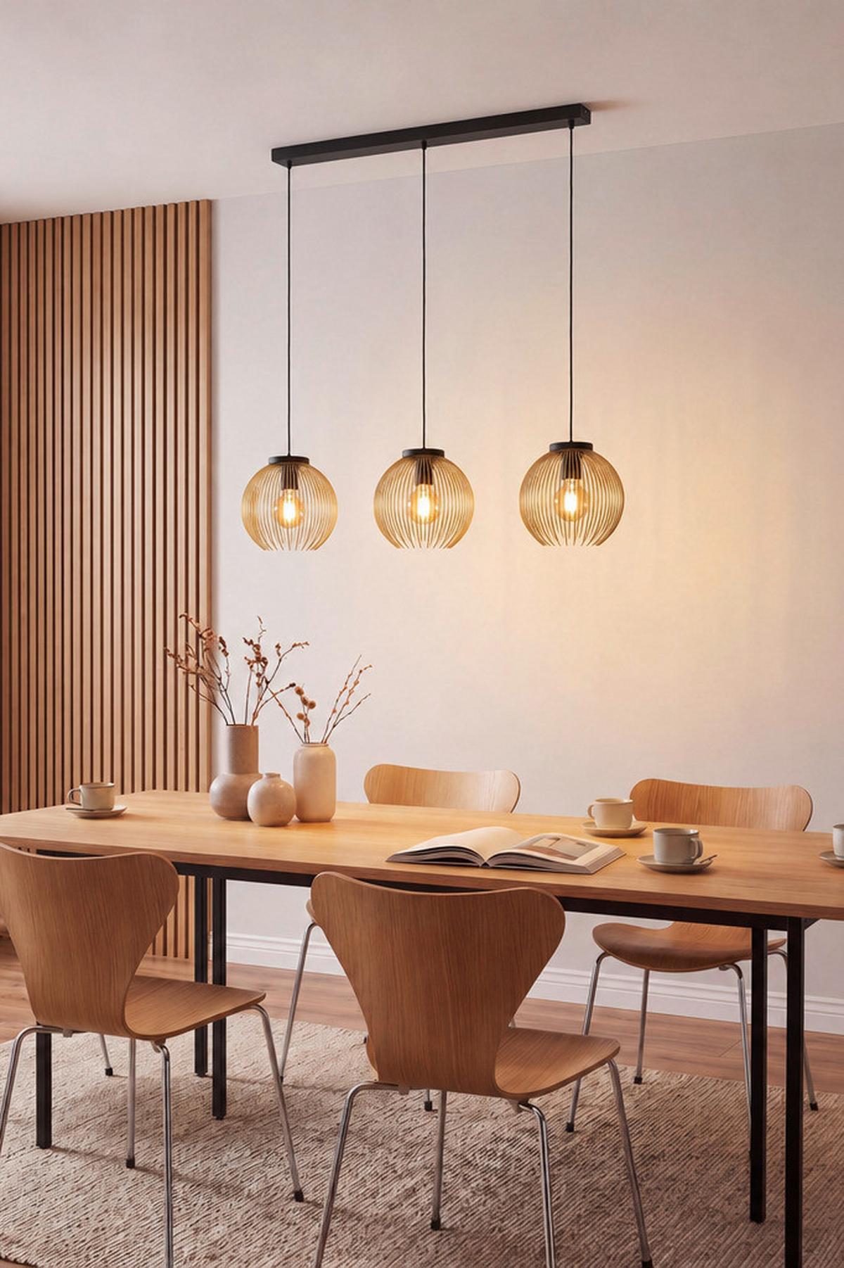LAMPA WISZĄCA 900167* VENEZUELA - czarny/kolor złoty, Design, metal (93.5/23.5/110cm)