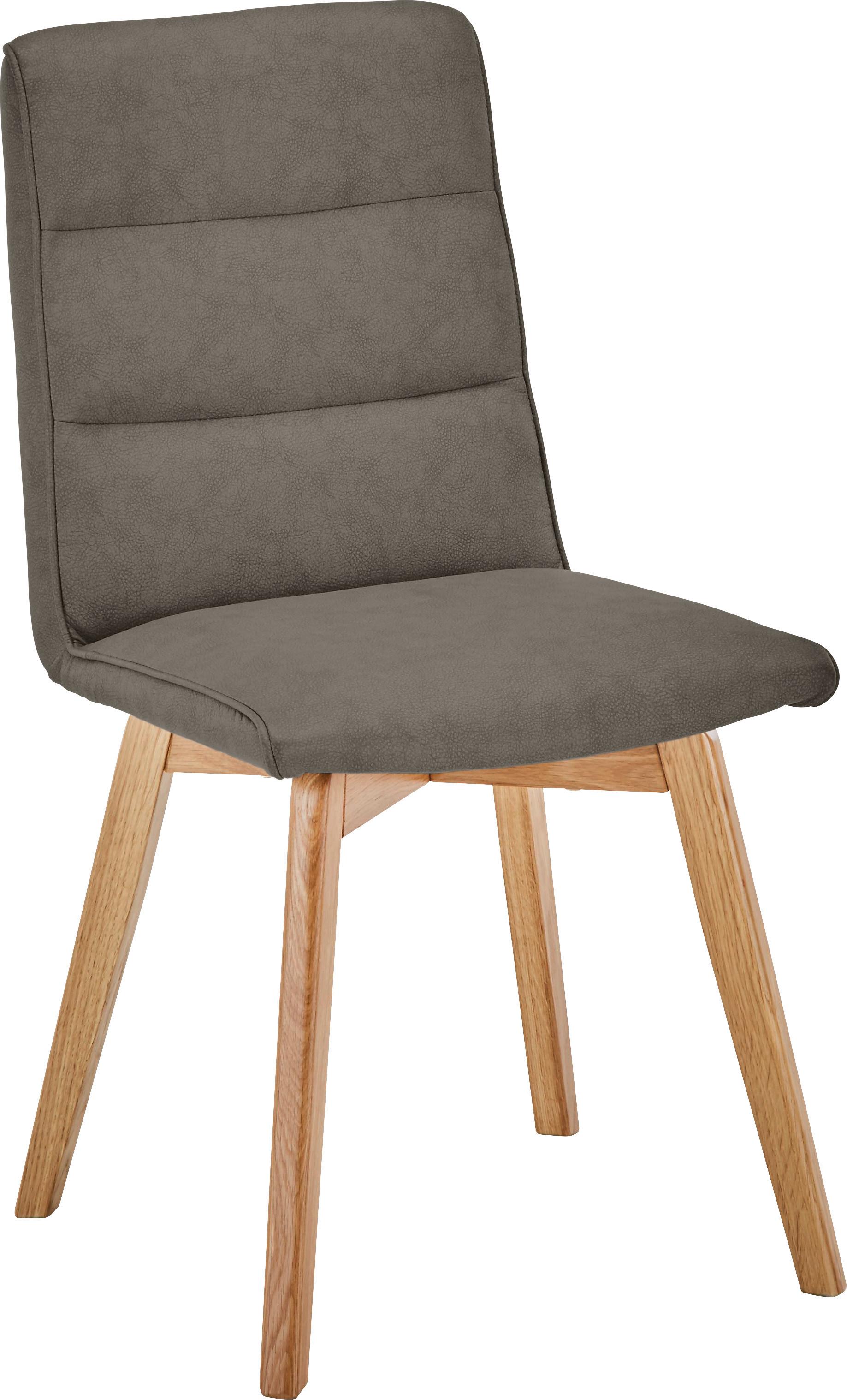 Stolica Ellie - boje hrasta/smeđa, Modern, drvo/tekstil (44/87/55,5cm) - Based