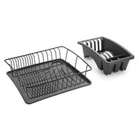 Edényszárító Aquanet Plus - fekete, Modern, fém (35/30/12cm)