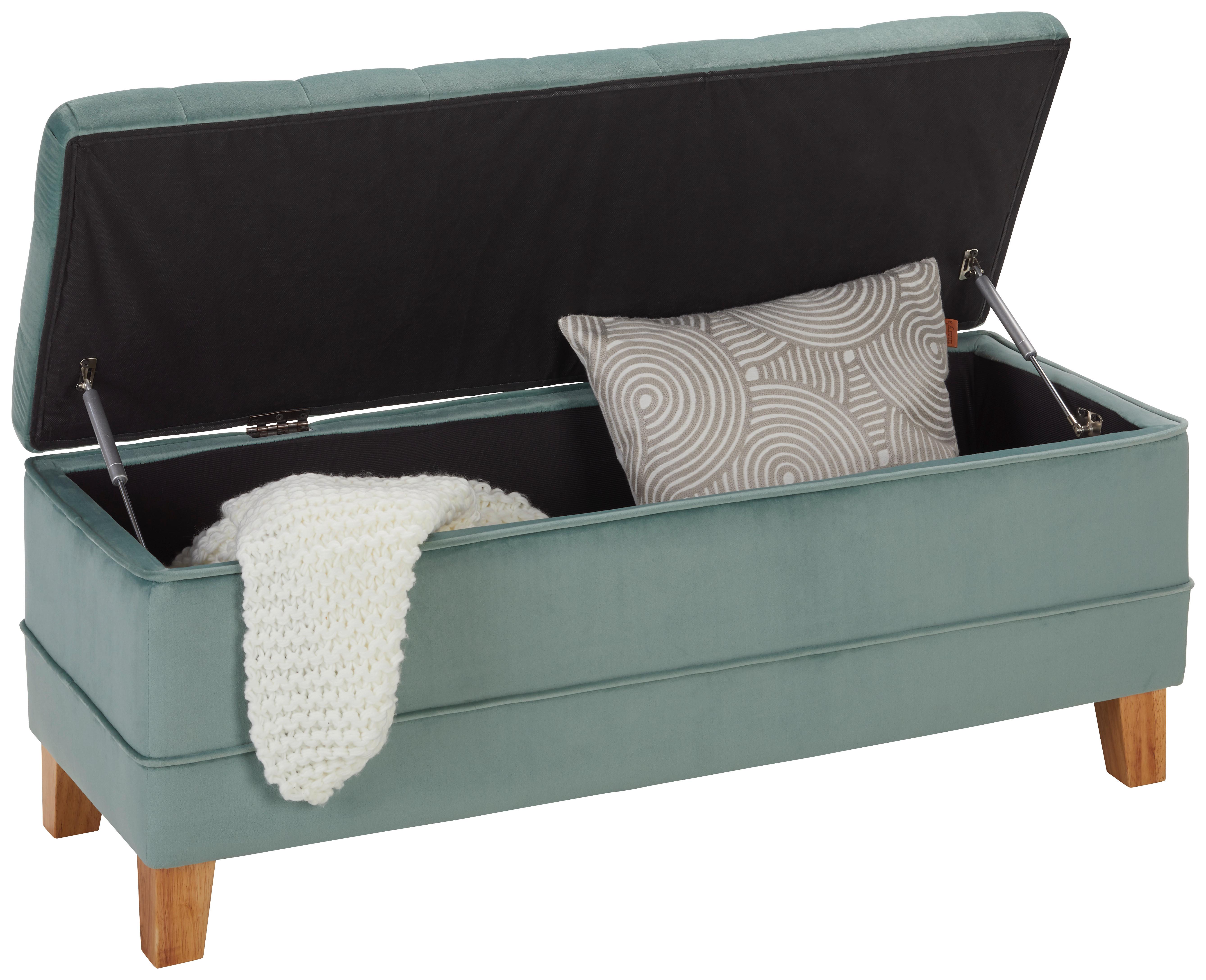Ülőpad zöld bársonyhuzattal ALISSA - tölgyfa színű/zöld, Modern, textil/fa (110/45/42cm) - Premium Living
