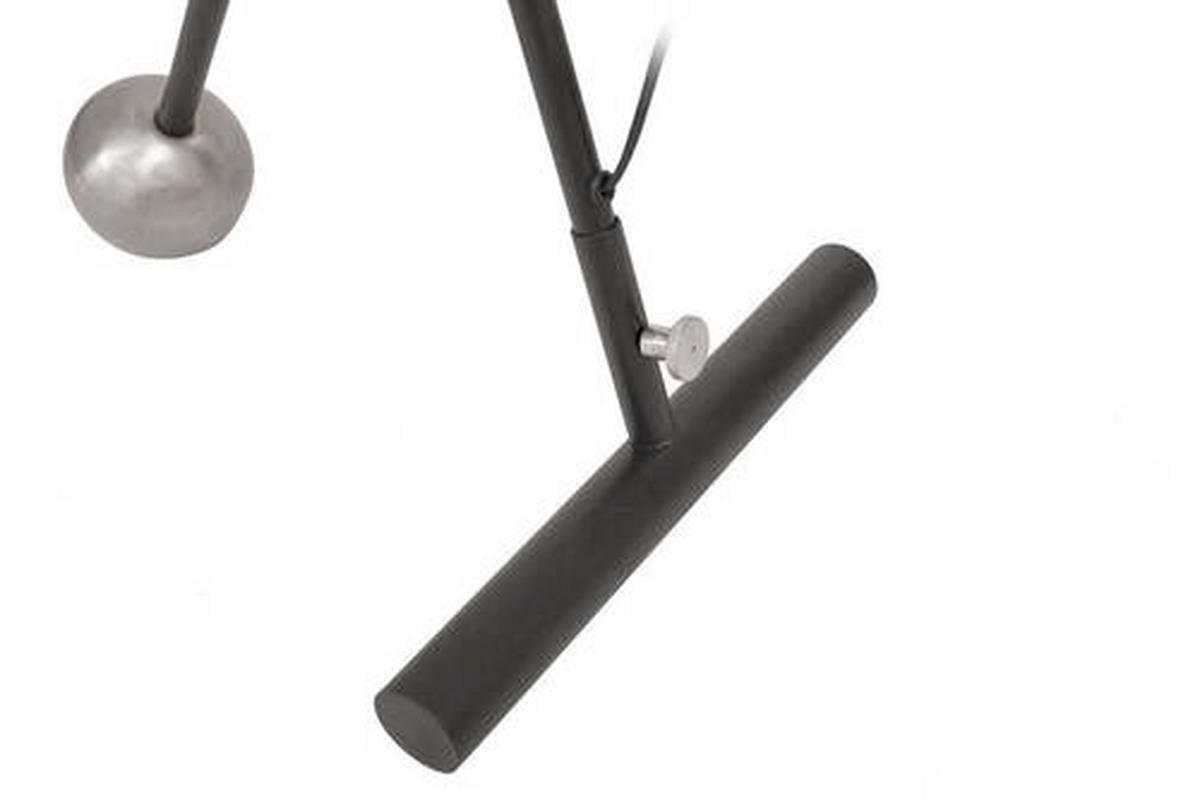 Stehleuchte Uzuhf-Siv - Silberfarben/Schwarz, Design, Kunststoff/Metall (30/148/42cm) - Kayoom